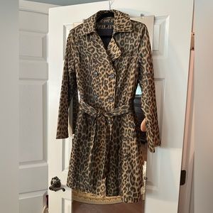 Via Spiga Designer Cheetah Trench Coat